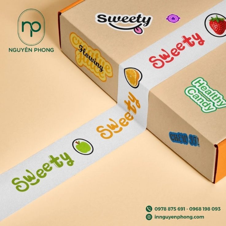 Mẫu tem nhãn dán hộp mứt